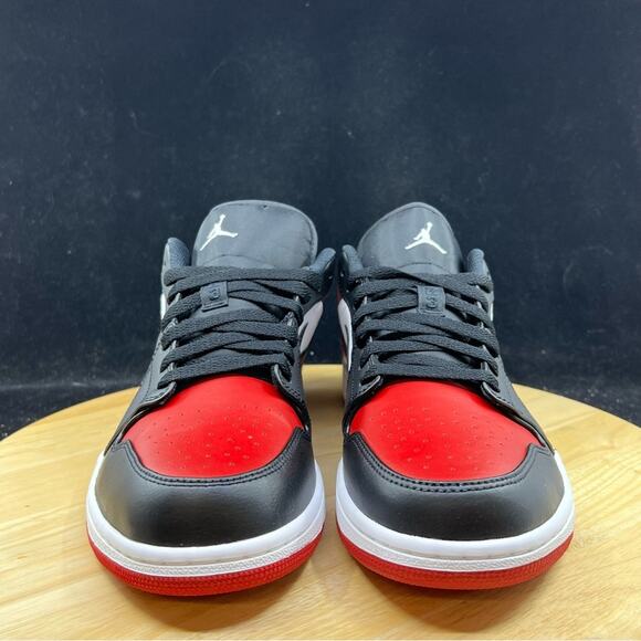 Nike Air Jordan 1 Low Shoes Bred Toe Black Red White 553558-612 Men's NEW Sz 13 - Picture 9 of 9